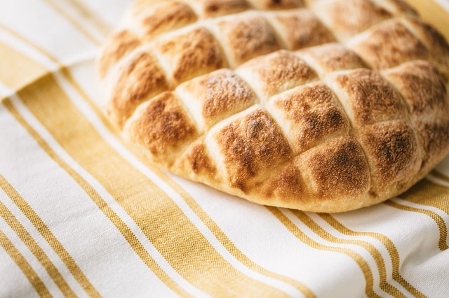 Pita Bread on Pizza Stone